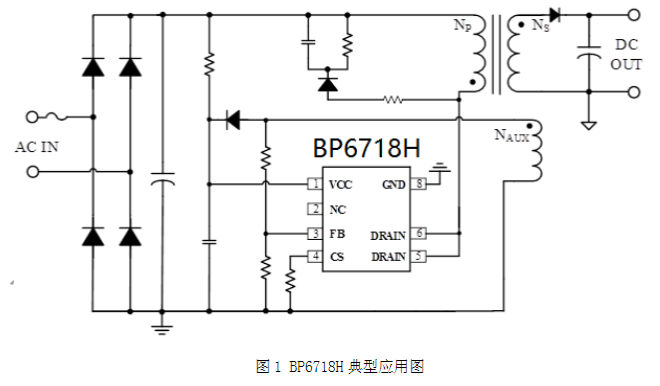 隔离恒压恒流驱动ICBP6718H应用电路图