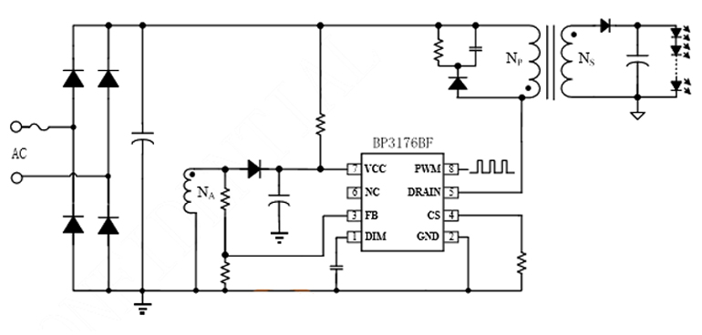 BP3176BF/EF典型应用电路图