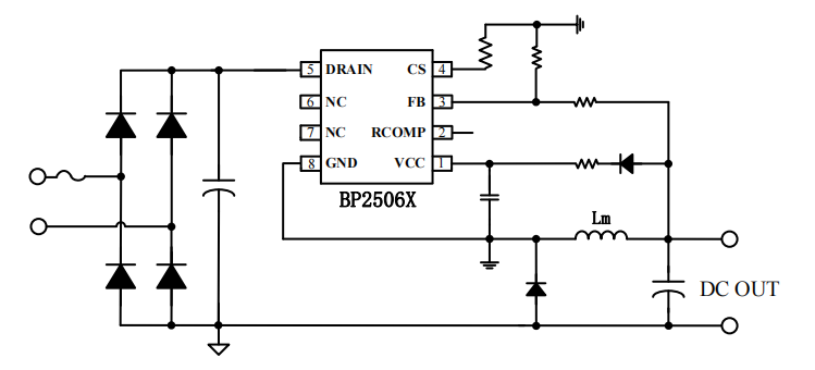 低待机功耗恒压恒流驱动/辅助供电芯片方案-BP2506