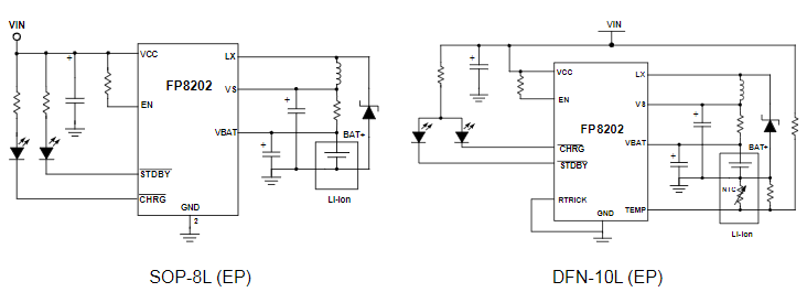 2a锂电池充电芯片FP8202电路图