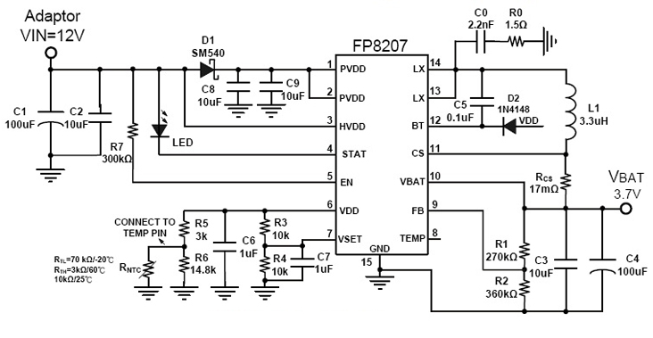 3A快速充电IC FP8207应用电路图