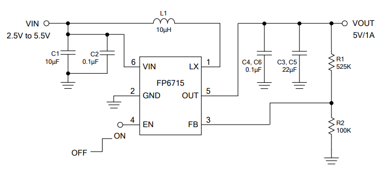 FP6715电路应用图