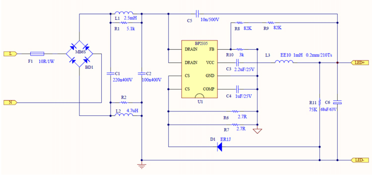 BP2335应用电路原理图