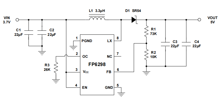 FP6298升压电路图