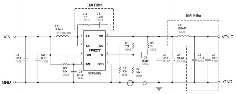 FP6277开关电源芯片典型应用电路图