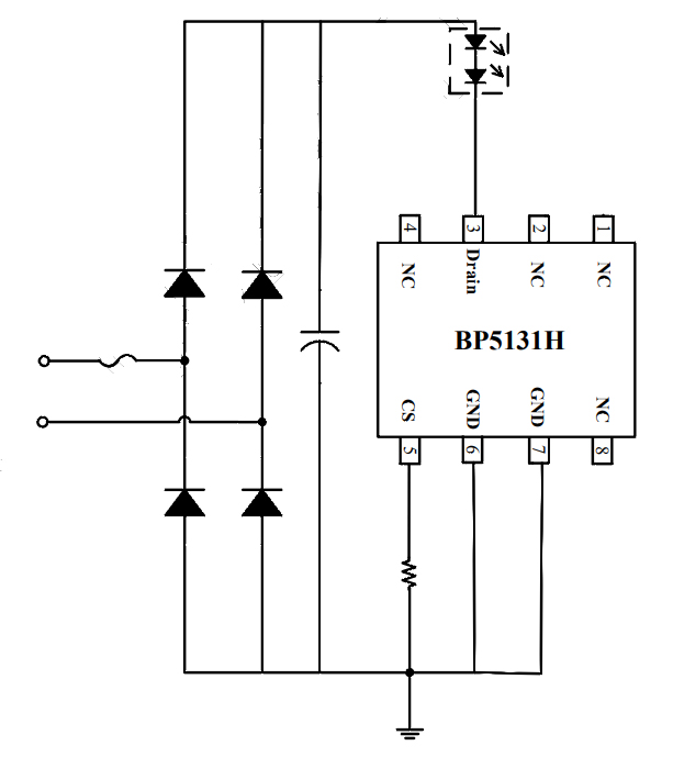 BP5131H恒流原理图电路图