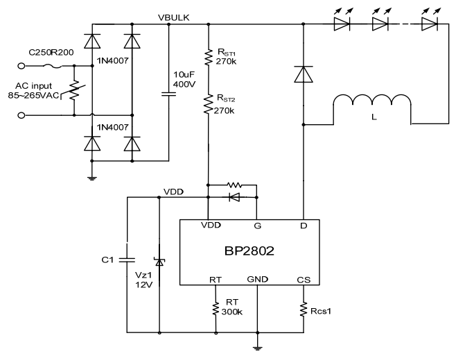 BP2802典型应用电路图