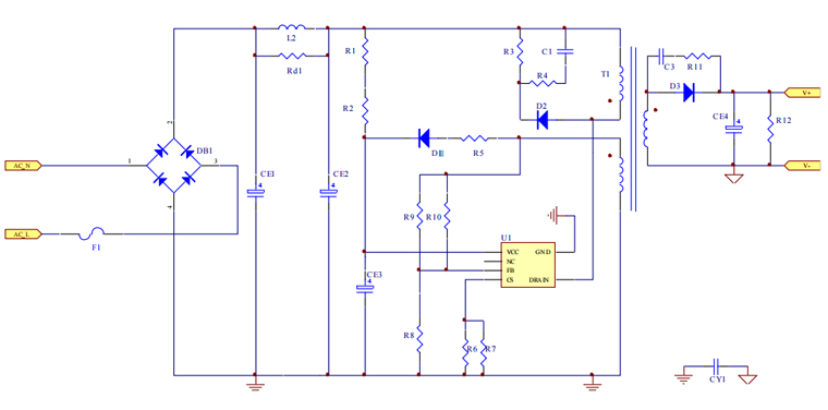 5V2.1A恒压恒流电源方案原理图电路图