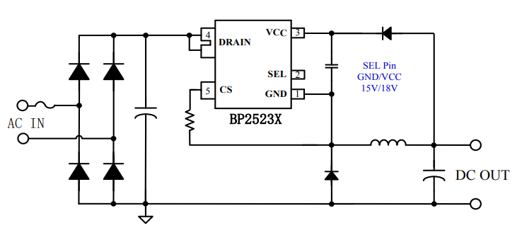 BP2523B/D/CH芯片典型应用电路
