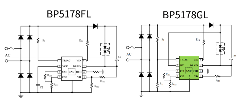 BP5178FL与BP5178GL原理电路图对比