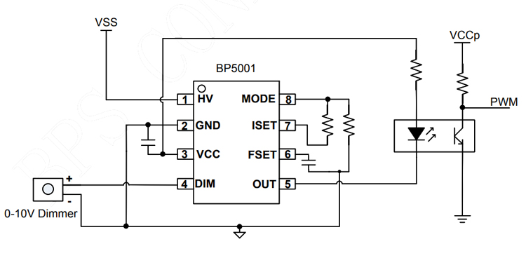 BP5001典型应用电路图