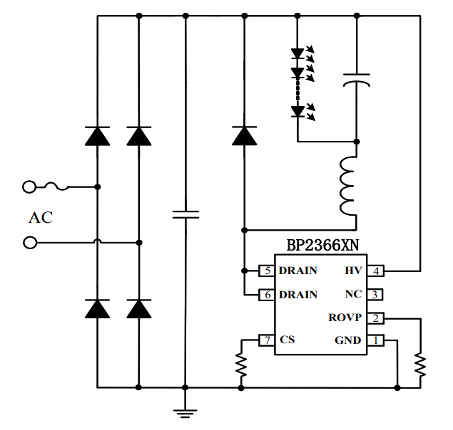 BP2366DN驱动芯片典型应用电路