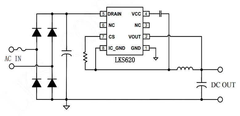 LKS620辅助电源芯片典型应用电路