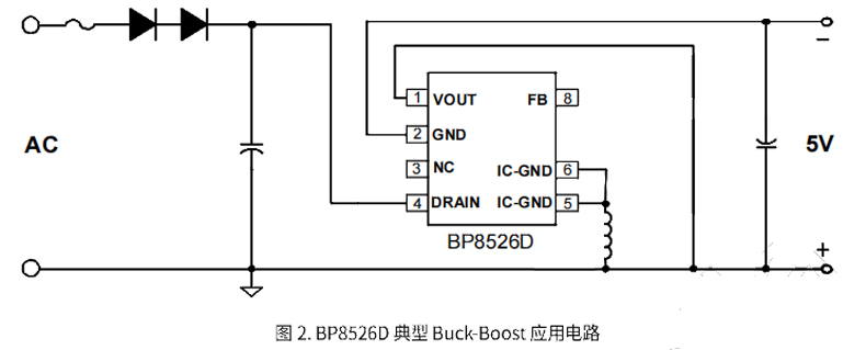 BP8526D典型BUCK-BOOST应用电路图