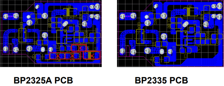 BP2335与BP2325A的PCB对比