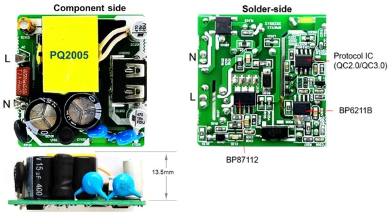 晶丰BP87112芯片20W快充充电器方案（原理图 实物图）