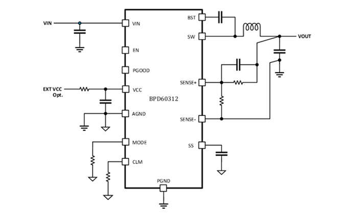 同步降压转换器BPD60312典型应用电路图