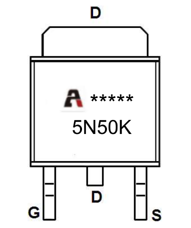 500v mos管AP5N50K丝印和引脚分配图