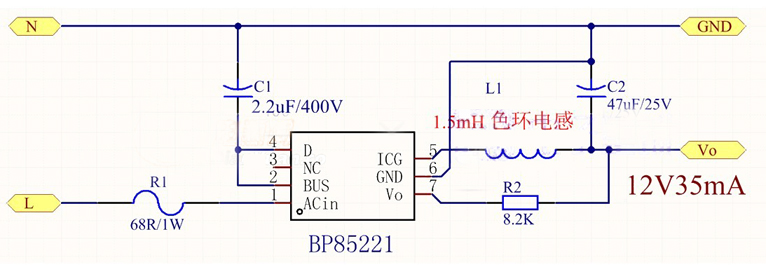 BP85221的12v35mA电路图