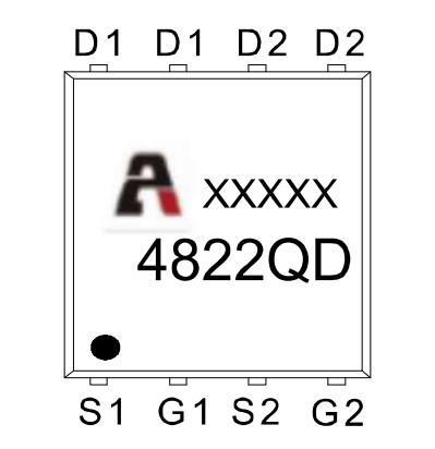 AP4822QD的丝印和引脚分配情况