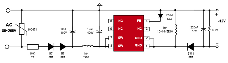 BP85956D电源芯片BUCK-BOOST负压应用电路